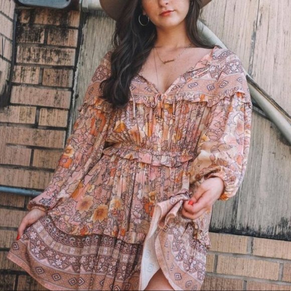 City Feathers Dresses & Skirts - Paisley Drawstring Boho Dress